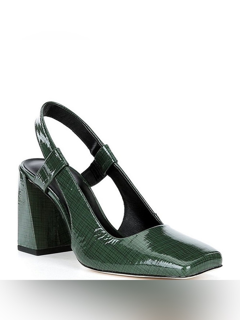 NWT Antonio Melani Salma Printed Patent Leather Slingback Pumps Oxford Green